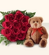 Ankara Bat�kent �i�ek yolla firma �r�n�m�z 11 adet g�l ve pelu� oyuncak