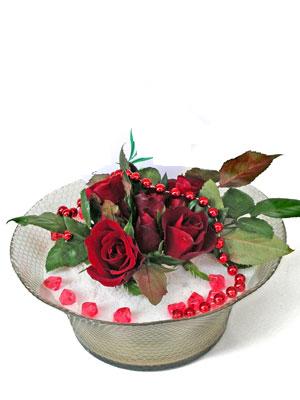 Ankara Bat�kent �i�ek�i firmam�zdan sevilenlere �i�ek Cam i�inde 5 g�l Ankara �i�ek g�nder firmas� �ahane �r�n�m�z 