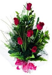 5 adet kirmizi g�l buketi hediye �r�n� 